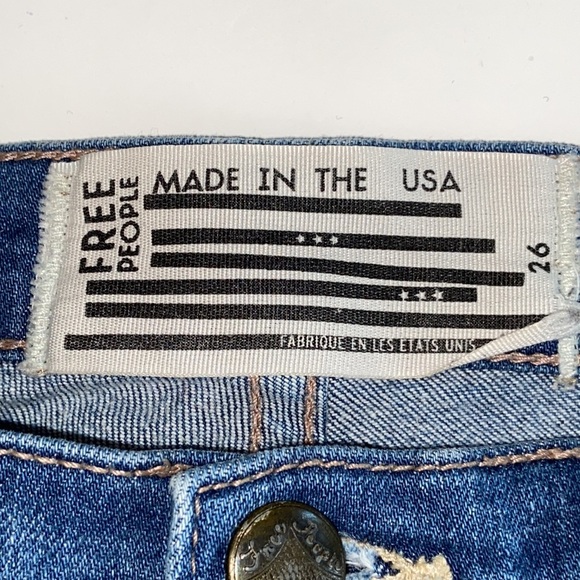 Free People Size 26 Medium Wash, High-rise Skinny Jeans: 4902 - Picture 6 of 9